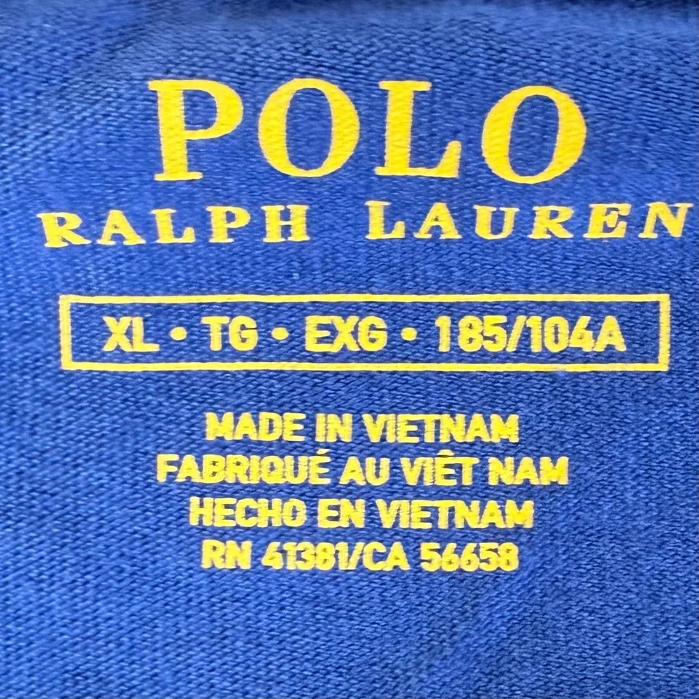 Polo Ralph Lauren Long Sleeve Pocket Tee Mens XL Embroidered Pony Navy Blue
